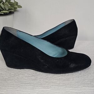 Thierry Rabotin Elegant Black Soft Flexible Luxury Lightweight Wedge Shoes 39.5